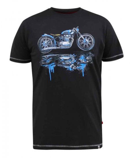 D555 Fritton Bike With Shadow And Drips Printed T-Shirt - Kratke Majice - Moške kratke majice za močnejše postave