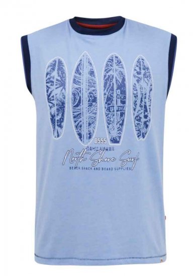D555 Bretton Surf Board Printed Sleeveless T-Shirt - Kratke Majice - Moške kratke majice za močnejše postave