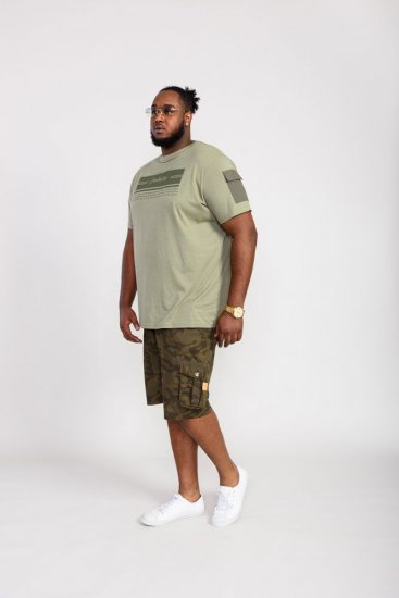 D555 Yarwell Printed T-Shirt With Sleeve Pocket - Kratke Majice - Moške kratke majice za močnejše postave