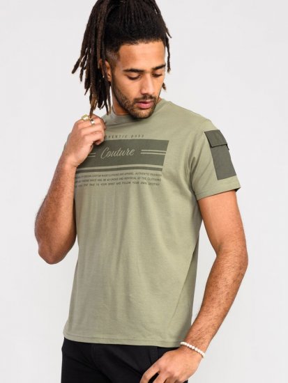 D555 Yarwell Printed T-Shirt With Sleeve Pocket - Kratke Majice - Moške kratke majice za močnejše postave