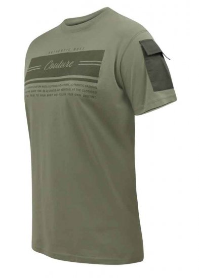 D555 Yarwell Printed T-Shirt With Sleeve Pocket - Kratke Majice - Moške kratke majice za močnejše postave