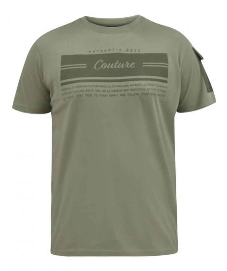 D555 Yarwell Printed T-Shirt With Sleeve Pocket - Kratke Majice - Moške kratke majice za močnejše postave