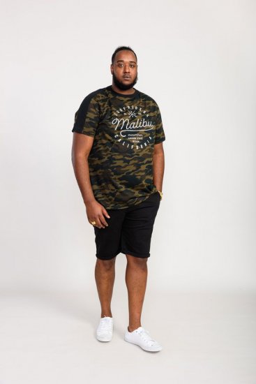 D555 Sullivan Ao Camo T-Shirt With Chest Print - Kratke Majice - Moške kratke majice za močnejše postave