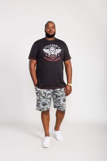 D555 Charles California Rebel Skull Printed T-Shirt - Kratke Majice - Moške kratke majice za močnejše postave