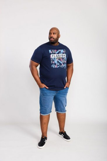 D555 Prestwick Florida Floral Printed T-Shirt - Kratke Majice - Moške kratke majice za močnejše postave
