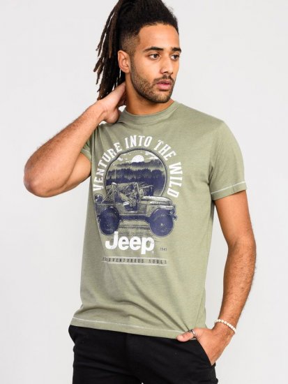 D555 Hibbert Official Jeep Printed T-Shirt - Kratke Majice - Moške kratke majice za močnejše postave