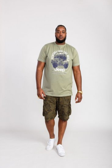 D555 Hibbert Official Jeep Printed T-Shirt - Kratke Majice - Moške kratke majice za močnejše postave