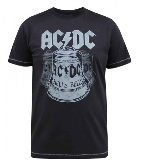 D555 Highway Official AC/DC Hells Bells Printed T- Shirt - Kratke Majice - Moške kratke majice za močnejše postave