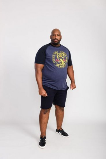 D555 Steeple Official Cobra Kai Printed T-Shirt - Kratke Majice - Moške kratke majice za močnejše postave