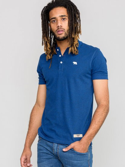 D555 WINCHESTER Blue Polo Shirt - Polo majice - Moške Polo Majice za Močnejše Postave