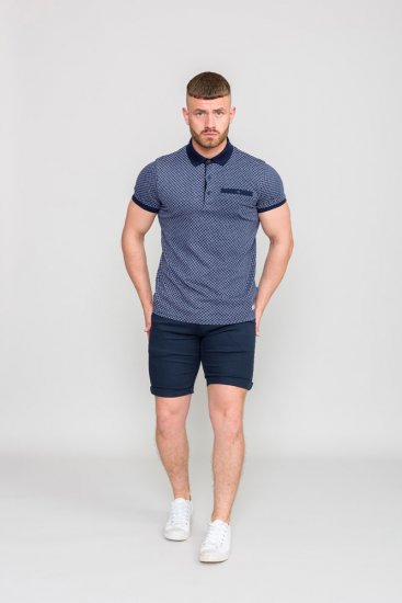 D555 AXFORD Print Polo Shirt - Polo majice - Moške Polo Majice za Močnejše Postave