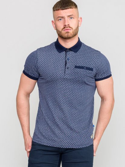 D555 AXFORD Print Polo Shirt - Polo majice - Moške Polo Majice za Močnejše Postave