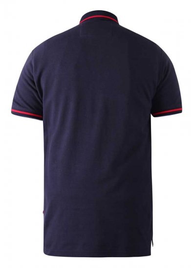 D555 Sloane Polo Shirt With Chest Embroidery Navy - Polo majice - Moške Polo Majice za Močnejše Postave