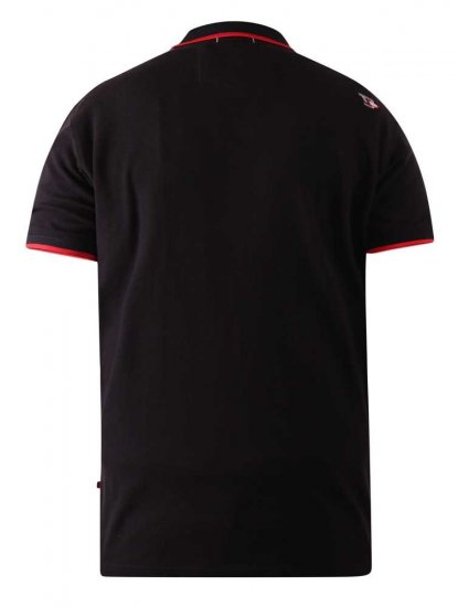 D555 Canning Chest Embroidery Polo Shirt Black - Polo majice - Moške Polo Majice za Močnejše Postave