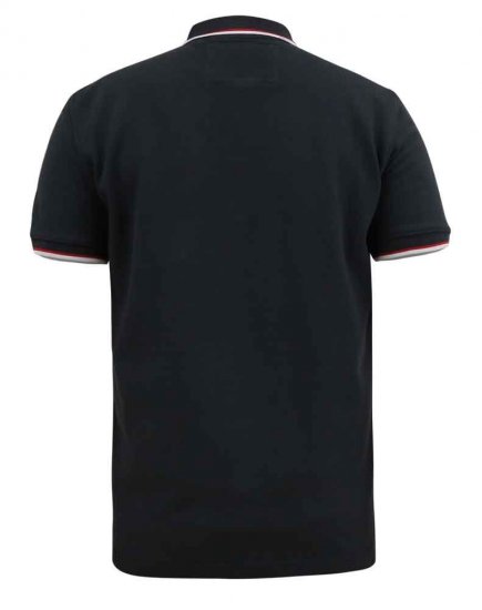 D555 Kirby Birdseye Pique Polo Black - Polo majice - Moške Polo Majice za Močnejše Postave