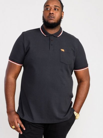 D555 Kirby Birdseye Pique Polo Black - Polo majice - Moške Polo Majice za Močnejše Postave