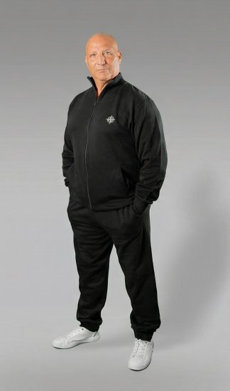 20 Nodi Mistral Tracksuit in Combed Fleece Cotton Black - Trenirke kompleti - Moške Trenirke kompleti za močnejše postave