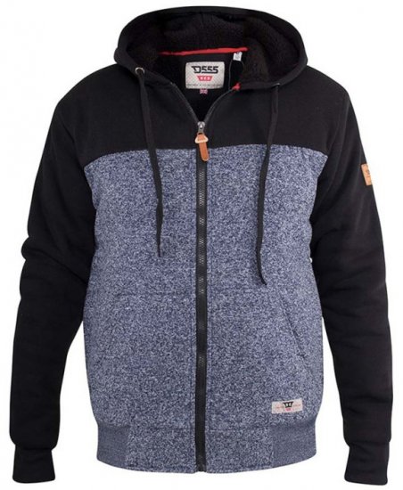 D555 Allen Zip Through Hoody With Sherpa Lining - Puloverji & jopice - Moški Puloverji & Jopice za Močnejše Postave