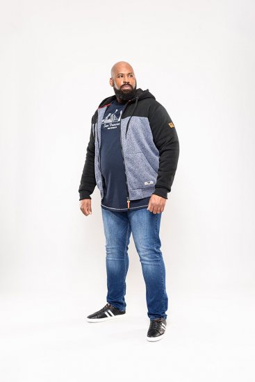 D555 Allen Zip Through Hoody With Sherpa Lining - Puloverji & jopice - Moški Puloverji & Jopice za Močnejše Postave