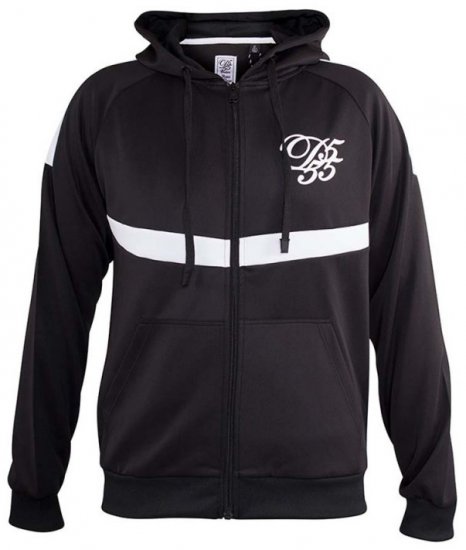 D555 Bristol Couture Zip Through Hoody Black - Puloverji & jopice - Moški Puloverji & Jopice za Močnejše Postave