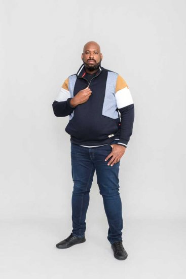 D555 Kenington Cut And Sew Half Zipper Sweatshirt - Puloverji & jopice - Moški Puloverji & Jopice za Močnejše Postave