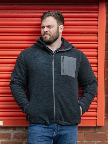D555 Daly Quarter Zip Fleece Sweatshirt Črna/Siva - Puloverji & jopice - Moški Puloverji & Jopice za Močnejše Postave