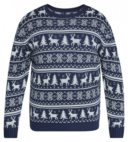 North Latitude 63144 Fjell Reindeer Knit Mornarska - Puloverji & jopice - Moški Puloverji & Jopice za Močnejše Postave