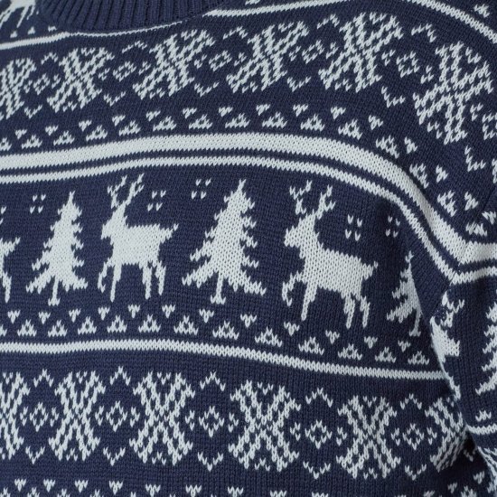 North Latitude 63144 Fjell Reindeer Knit Mornarska - Puloverji & jopice - Moški Puloverji & Jopice za Močnejše Postave