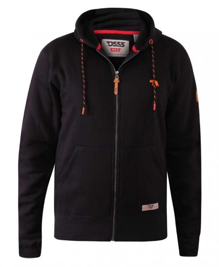 D555 Marble Full Zip Hoodie Black - Puloverji & jopice - Moški Puloverji & Jopice za Močnejše Postave