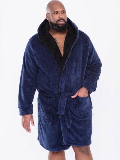 D555 Newquay Bathrobe Navy - Spodnje perilo & kopalne hlače - Moško Spodnje Perilo za močnejše postave