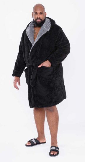 D555 Newquay Bathrobe Black - Spodnje perilo & kopalne hlače - Moško Spodnje Perilo za močnejše postave