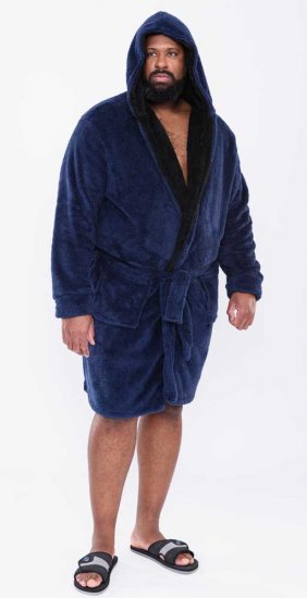 D555 Newquay Bathrobe Navy - Spodnje perilo & kopalne hlače - Moško Spodnje Perilo za močnejše postave