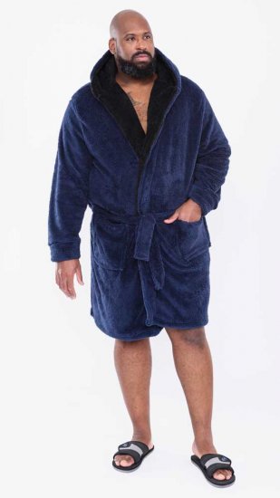 D555 Newquay Bathrobe Navy - Spodnje perilo & kopalne hlače - Moško Spodnje Perilo za močnejše postave