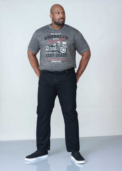 Duke Balfour Relaxed Comfort Fit Stretch Jeans With Elasticated Waist Black - Kavbojke & hlače - Moške Kavbojke in Hlače za Močnejše Postave