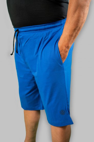 20 Nodi Short Leg Sports Pants in Combed Cotton Jersey Blue - Trenirke & kratke trenirke - Moške Trenirke za Močnejše Postave