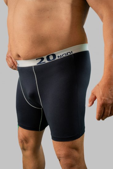 20 Nodi Stretch Cotton Boxer with Medium Leg Blue - Spodnje perilo & kopalne hlače - Moško Spodnje Perilo za močnejše postave