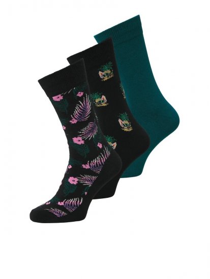 Jack & Jones Pineapple Skulls Nogavice Črna 3-pack - Spodnje perilo & kopalne hlače - Moško Spodnje Perilo za močnejše postave