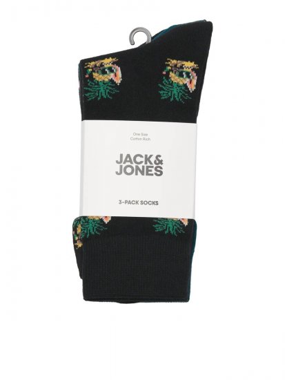 Jack & Jones Pineapple Skulls Nogavice Črna 3-pack - Spodnje perilo & kopalne hlače - Moško Spodnje Perilo za močnejše postave