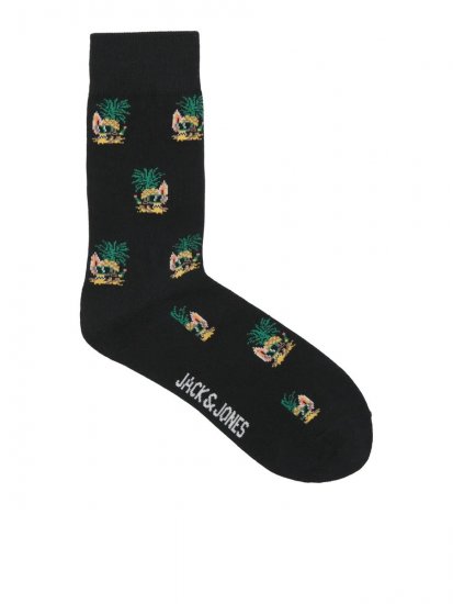 Jack & Jones Pineapple Skulls Nogavice Črna 3-pack - Spodnje perilo & kopalne hlače - Moško Spodnje Perilo za močnejše postave