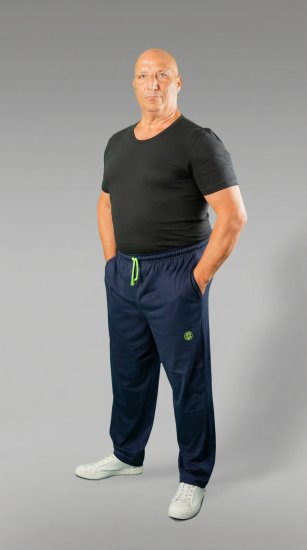 20 Nodi Libeccio Long Leg Sports Pants in Combed Cotton Jersey Navy - Trenirke & kratke trenirke - Moške Trenirke za Močnejše Postave