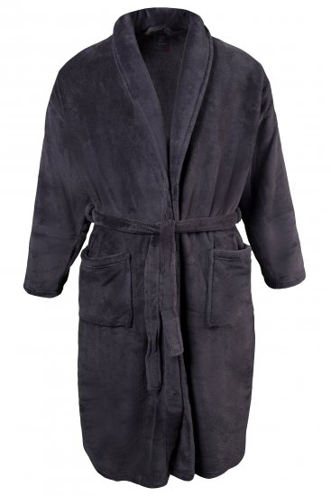 JP1880 Bathrobe with Spacious Patch Pockets Grey - Spodnje perilo & kopalne hlače - Moško Spodnje Perilo za močnejše postave