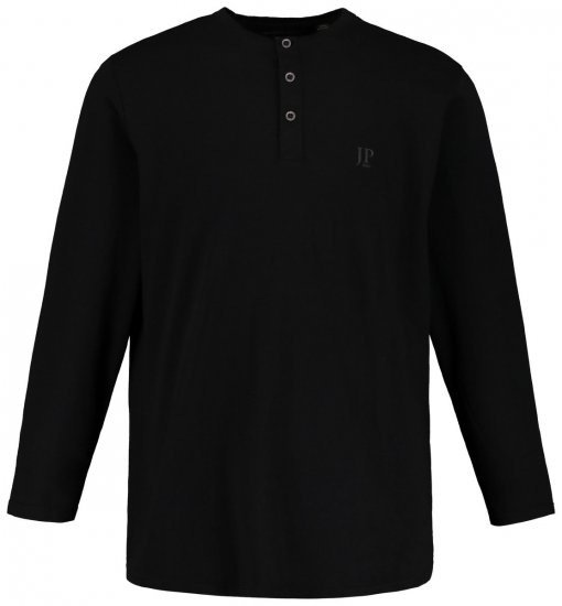 JP1880 702555 Majica Henley z dolgimi rokavi Črna - Kratke Majice - Moške kratke majice za močnejše postave
