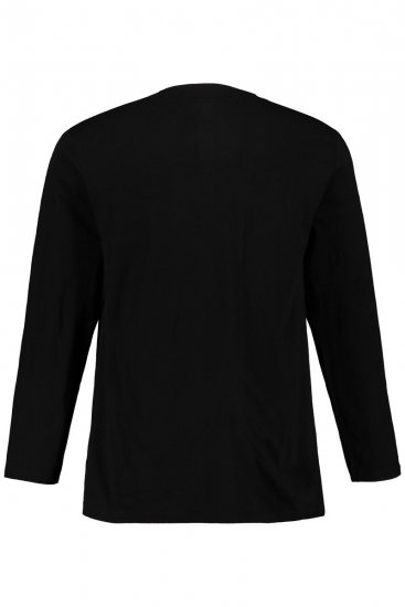 JP1880 702555 Majica Henley z dolgimi rokavi Črna - Kratke Majice - Moške kratke majice za močnejše postave
