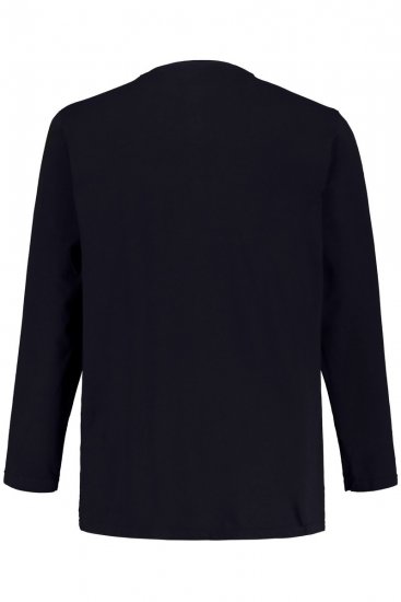 JP1880 702555 Majica Henley z dolgimi rokavi Temno modra - Kratke Majice - Moške kratke majice za močnejše postave