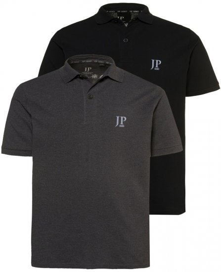 JP1880 704317 Polo majica 2 kosa Temno siva - Polo majice - Moške Polo Majice za Močnejše Postave