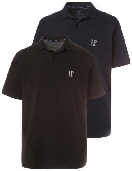JP1880 704317 Polo majica 2 kosa Črna/Temno modra - Polo majice - Moške Polo Majice za Močnejše Postave