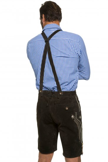 JP1880 Genuine Leather Traditional Lederhosen Shorts Brown - Kratke hlače - Moške Kratke Hlače za Močnejše Postave