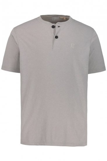 JP1880 708420 Majica Henley 2 kosa Siva melange - Kratke Majice - Moške kratke majice za močnejše postave