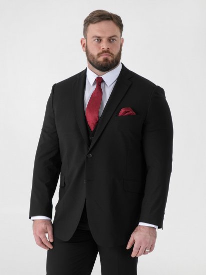 D555 Ted 4 Way Stretch Tailored Suit Jacket Črna - Obleke - Velike številke oblek za moške