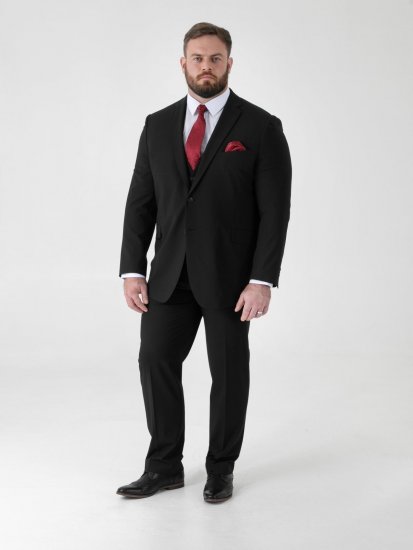 D555 Ted 4 Way Stretch Tailored Suit Jacket Črna - Obleke - Velike številke oblek za moške